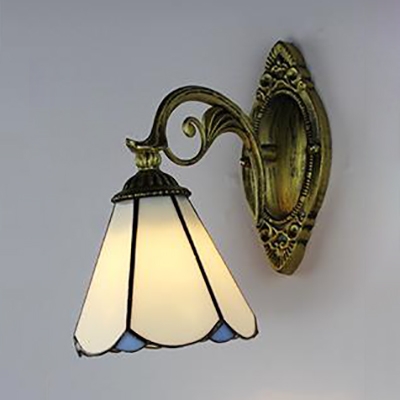 Tiffany Sconce Light Stained Glass 1 Light Hand Made Wall Lamp for Hallway Stair