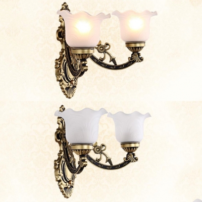 Up & Down Lighting Flower Sconce Light 1/2 Lights Elegant Wall Lamp for Living Room Kitchen