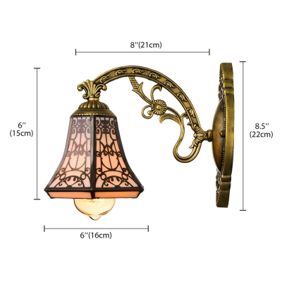 6 Inches Width Tiffany One Light Wall Sconce