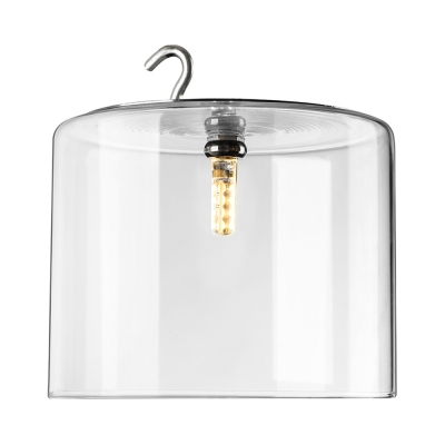 Bright Clear Glass Cylinder Shade Designer Semi-Flush Mount 4.7”High