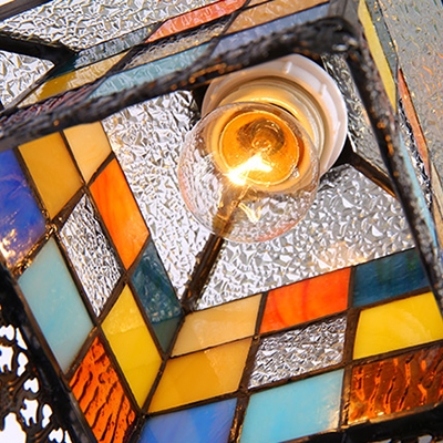 Creative Tiffany Style Wall Lamp 1 Light House Shape Mermaid Arm Sconce Light for Restaurant Hotel