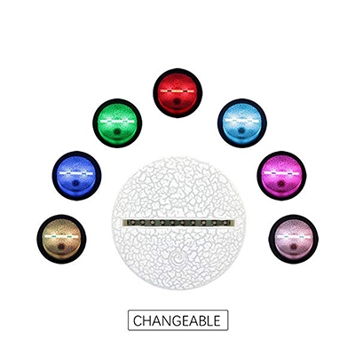 Football Pattern 3D Night Light 7 Color Changing Touch Sensor LED Illusion Light with Battery USB Port