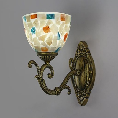 Glass Metal Bell Shade Wall Light Kitchen Bedroom 1 Light Tiffany Style Vintage Light Fixture