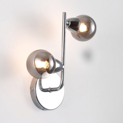 Metal Globe Wall Lamp 2/4 Lights Industrial Wall Sconce in Chrome for Dining Room