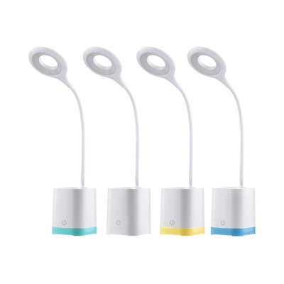 Pen Holder Design LED Study Light White/Yellow/Blue/Green USB Charging Port Desk Light with 3 Lighting Modes