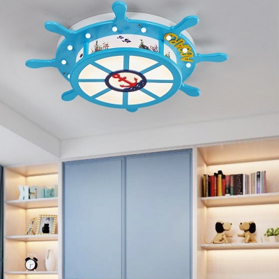Pirate Ship Shape Ceiling Light White Lighting/Warm Lighting/Stepless LED Ceiling Light for Kids Bedroom