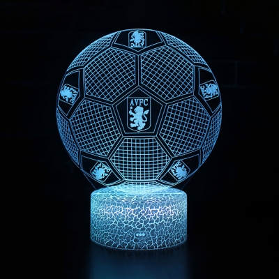 Soccer Pattern Design LED Night Light 7 Color Changeable Touch Sensor Bedside Lamp for Bedroom Living Room