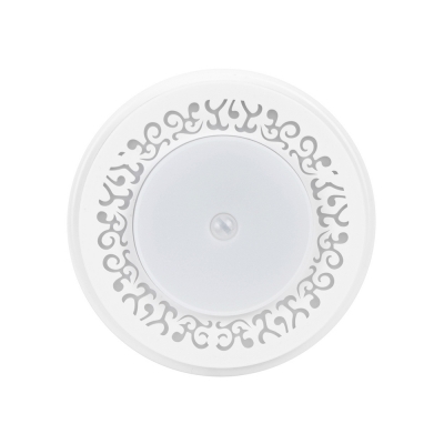 USB Charging/Battery Powered LED Closet Lighting White Round Cabinet Lighting with Infrared Sensor and Dusk to Dawn Sensor