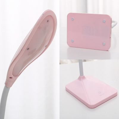 Foldable Eye Caring Desk Light Energy Saving Flexible Goose Neck White/Pink/Green Reading Lighting for Bedside Table