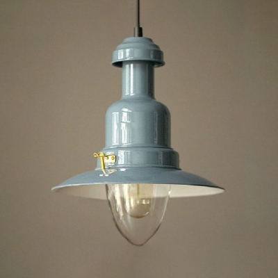 Industrial Style Pendant Light Single Light Metal Yellow/Light Blue/Sky Blue Hanging Light for Kitchen Hallway