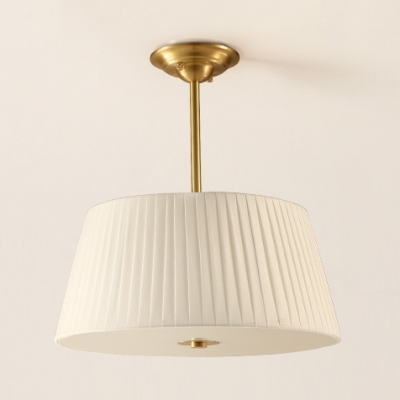 Modern Tapered Semi Flush Ceiling Light 3/4 Lights Fabric Acrylic Ceiling Lamp in White for Shop