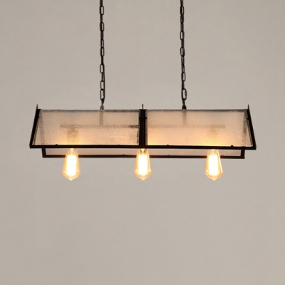 Roof Shade Island Light 3/5 Lights Vintage Style Metal Glass Pendant Light Hanging Light for Kitchen