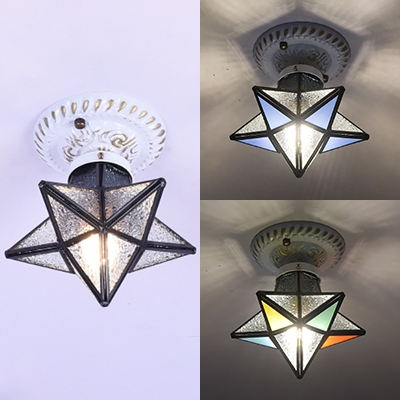 Shop Star Overhead Light Glass 1 Light Contemporary Style Clear/Blue/Colorful Ceiling Light