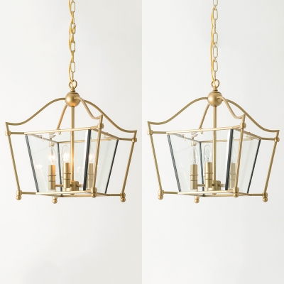 Vintage Style Candle Shape Chandelier Metal 5 Lights Gold Hanging Light for Living Room Dining Room