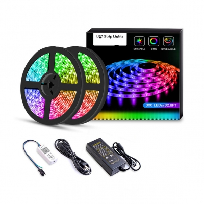 5050 RGB Light Strip 33ft Decorative Bluetooth Fairy Light with Remote Controller for Christmas