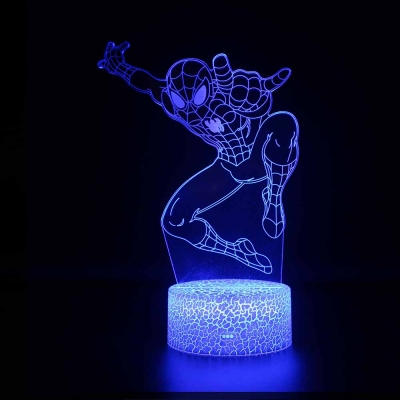7 Color Changing 3D Illusion Light Touch Sensor Cartoon Pattern LED Night Light for Boys Girls Bedroom