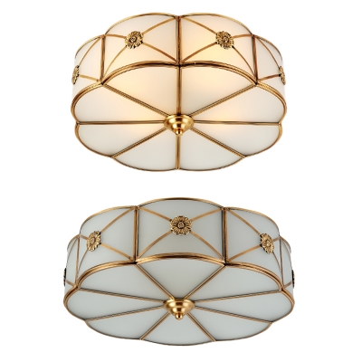 Brass Flower Flush Light 3/4/6 Lights Elegant Style Metal Ceiling Light for Living Room