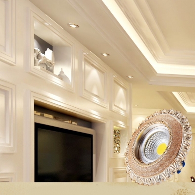 Elegant Round Recessed Down Light 6 Pack 5w Resin Ceiling Light For