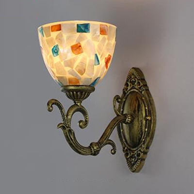 Glass Metal Bell Shade Wall Light Kitchen Bedroom 1 Light Tiffany Style Vintage Light Fixture