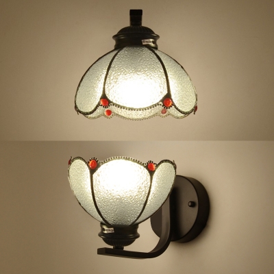 One Light Dome Wall Light Simple Style Dimple Glass Wall Sconce for Living Room Shop