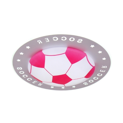 Soccer Pattern Ceiling Light 3 Colors Acrylic LED Flush Mount Light for Boy Girl Bedroom