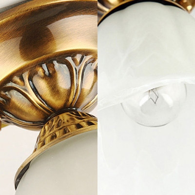 White Bell Ceiling Lamp Frosted Glass 1 Light Antique Style Flush Ceiling Light for Shop
