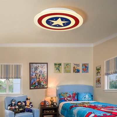 Star Pattern Flush Mounted Light 3 Mode Choice American Style Acrylic Ceiling Light for Child Room