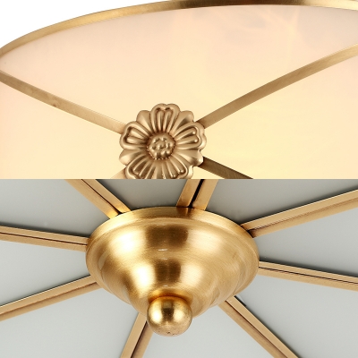 Brass Flower Flush Light 3/4/6 Lights Elegant Style Metal Ceiling Light for Living Room