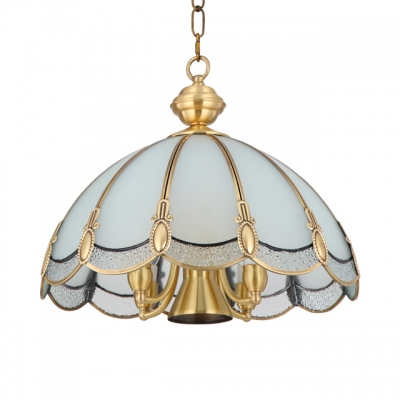 Glass Dome Shade Pendant Light Hallway Living Room 3/5 Lights Elegant Style Chandelier
