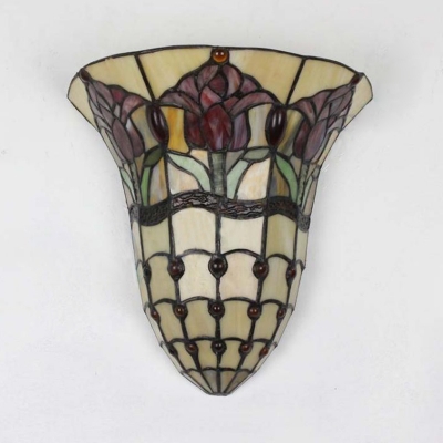 Stained Glass Wall Lamp Dining Room Study 1 Light Tiffany Style Antique Sconce Wall for Hallway Stair