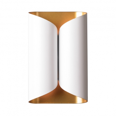 Living Room Double Cylinder Wall Light Metal 2 Lights Contemporary Style Wall Light in White