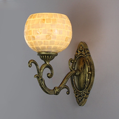 Living Room Shop Sconce Light 1 Light Glass Wall Light in White/Multi Color