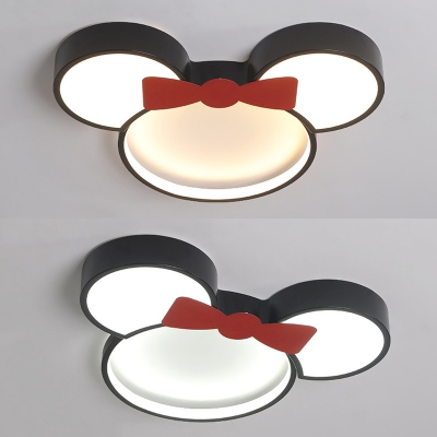 Mickey Mouse Ceiling Light White/Stepless Dimming Cute Acrylic Flush Mount Light for Kindergarten
