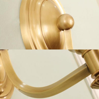 Frosted Glass Bell Shade Wall Lamp Bedroom Foyer 1/2 Lights Antique Style Sconce Light in Brass