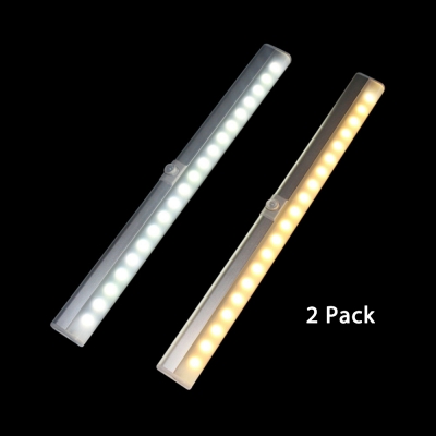1/2 Pack Infrared Sensing Night Light Battery Powered/USB Charging 20 LED Counter Lighting in White/Warm