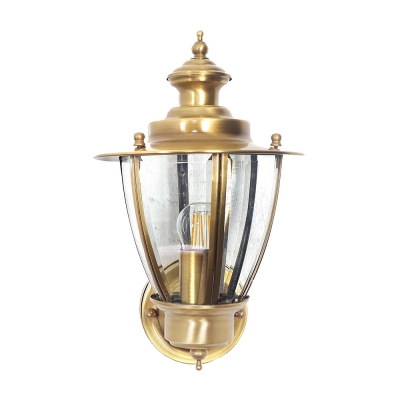 Single Light Wall Light Traditional Metal Clear/Frosted Glass Sconce Light for Front Door Hallway