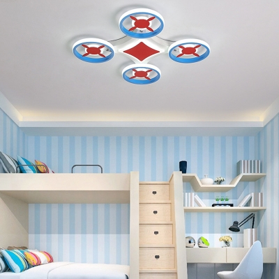 UAV Shape LED Ceiling Light White Lighting/Stepless Dimming Acrylic Ceiling Mount Light for Boy Girl Bedroom