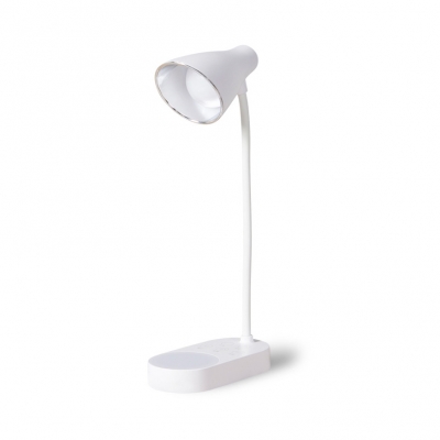 USB Charging Port Desk Lamp White Bell Shape 3 Lighting Temperatures Study Light for Student Dormitory