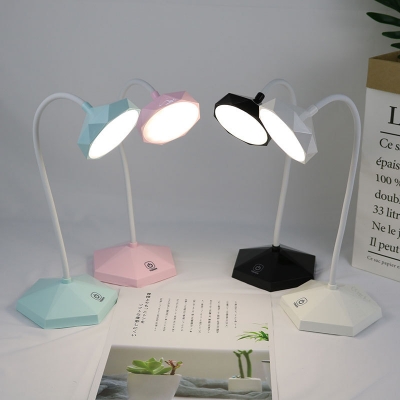 USB Charging Port Study Light Flexible Gooseneck Eye Caring White/Black/Pink/Green Reading Light for Office