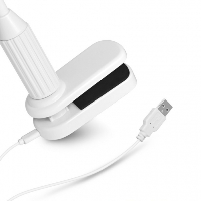 Eye Caring LED Clip Desk Light Flexible Gooseneck USB Charging Port Reading Light for Bedroom Domitary