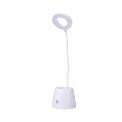 Flexible Gooseneck LED Reading Light Pen Holder Design USB Charging Port Desk Light in Warm/White/3 Lighting Modes