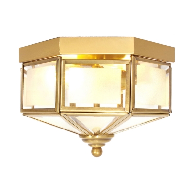 Living Room Flush Mount Light Glass 2 Lights Antique Style Ceiling Lamp In Brass Beautifulhalo Com - Antique Style Flush Ceiling Lights