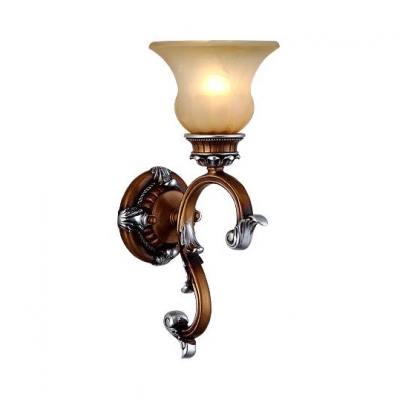 Resin Glass Wall Lamp One Light Antique Style Up Lighting Sconce Light for Bedroom Hotel