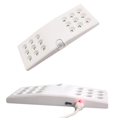 White/Black/Silver Cabinet Lighting USB Charging 18 LED Sensing Night Light in White/Warm