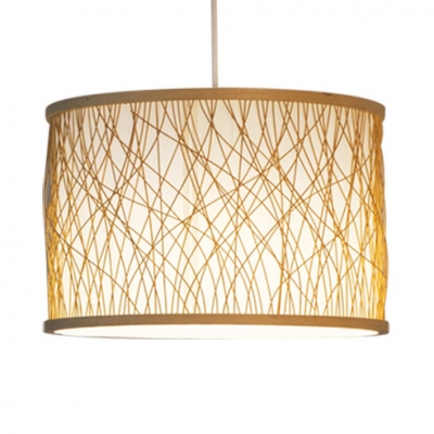Bamboo Drum Shape Ceiling Light Single, Drum Style Ceiling Light Fixtures