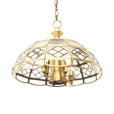 Domed Shade Hanging Light 5 Lights Elegant Style Metal and Glass Chandelier for Living Room Hotel