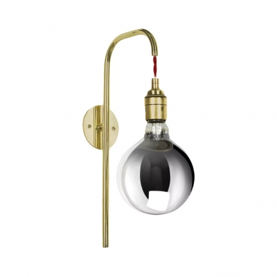 Modern Gold/Chrome Wall Lamp with Orb Shape Single Light Metal Wall Sconce for Bedroom Living Room