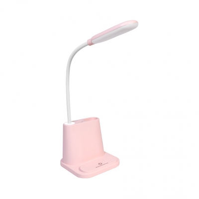 Touch and On-Off Switch Desk Light Flexible Gooseneck LED Reading Light with USB Charging Port and Pen Holder Design