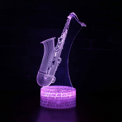 Touch Sensor LED Night Light 7 Color Sensor Musical Instrument Pattern 3D Optical Night Lamp for Bedroom Gift