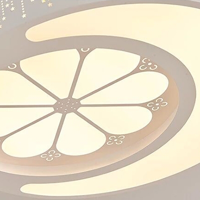 Warm Lighting/Stepless Dimming Light Fixture White/Pink Mood Flower Pattern LED Ceiling Light for Kindergarten